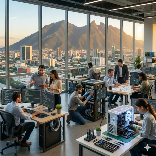Equipo de 8BITS ofreciendo soporte técnico en Monterrey